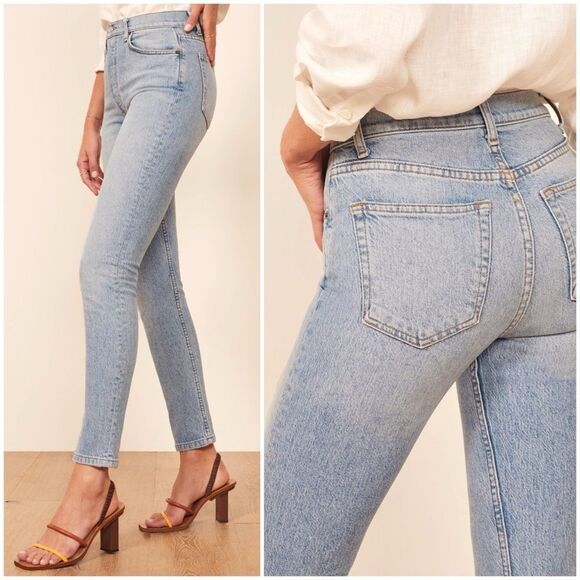 NEW Reformation Serena High Skinny Jeans in Aruba Light Wash Size 25 - Picture 2 of 10